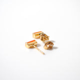 (カーネリアン/gold) mini rect boad earring
