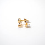 (ブラックオニキス/gold) mini rect boad earring