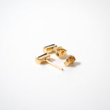 (ブラックオニキス/gold) mini rect boad earring