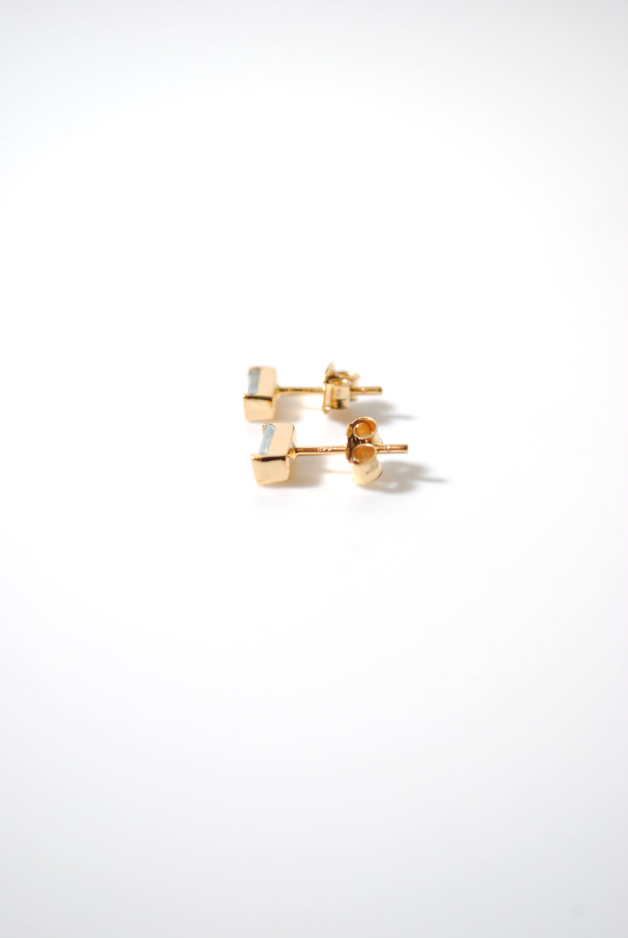 (ブルートパーズ/gold) mini rect boad earring