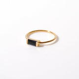 (ブラックオニキス/gold) mini rect boad ring