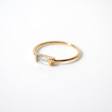 (ブルートパーズ/gold) mini rect boad ring