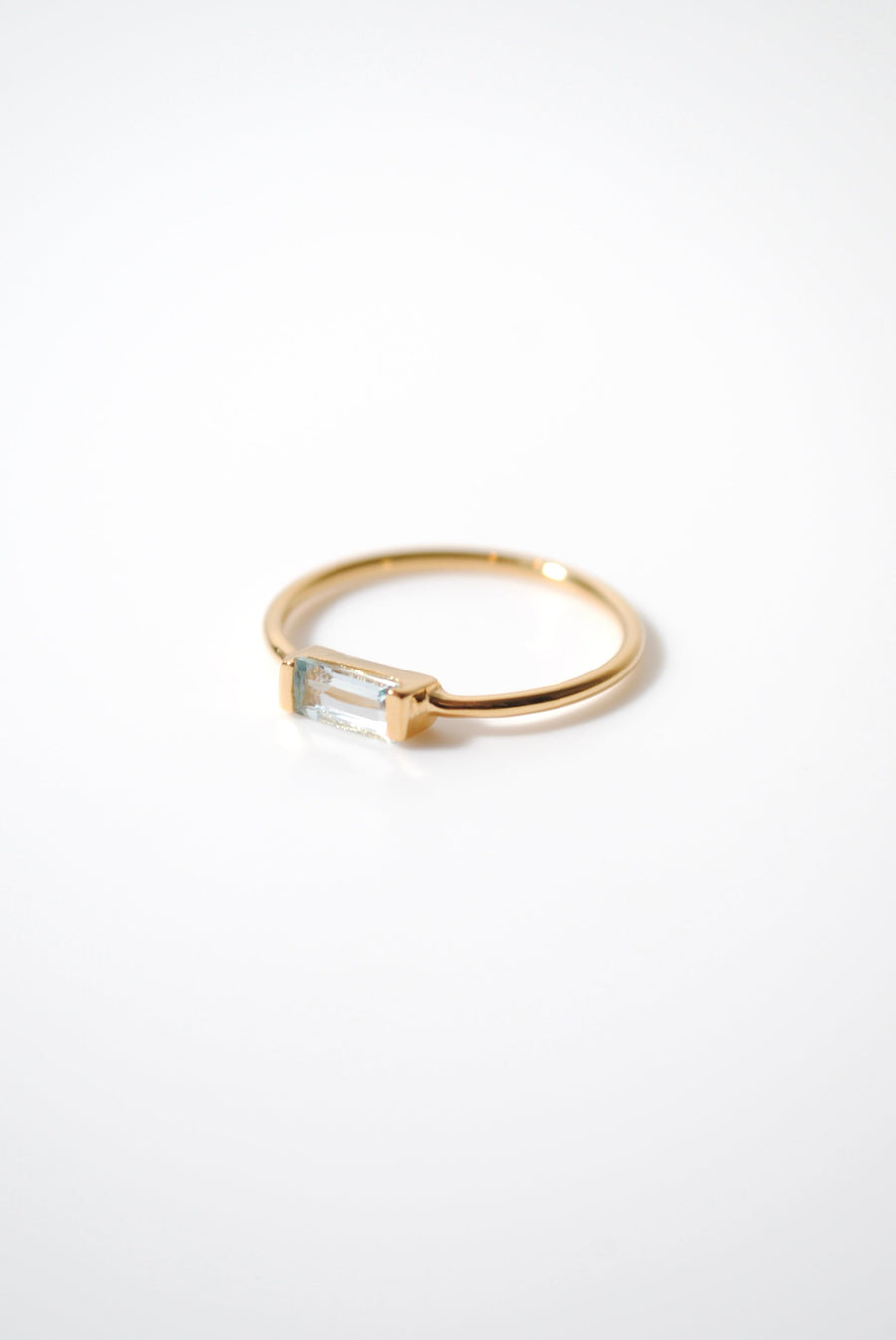 (ブルートパーズ/gold) mini rect boad ring