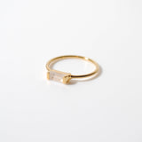 (レインボームーンストーン/gold) mini rect boad ring