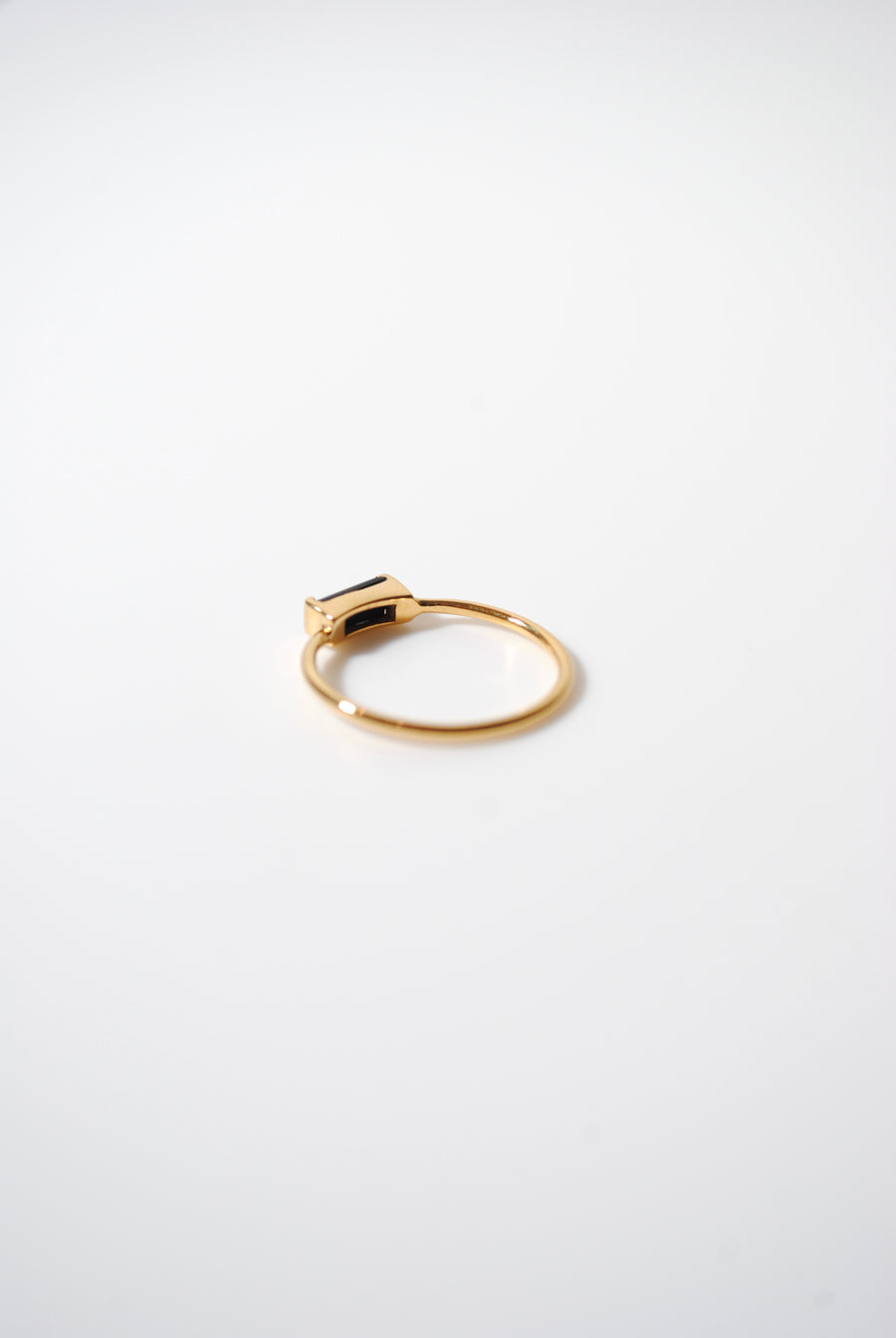 (ブラックオニキス/gold) mini rect boad ring