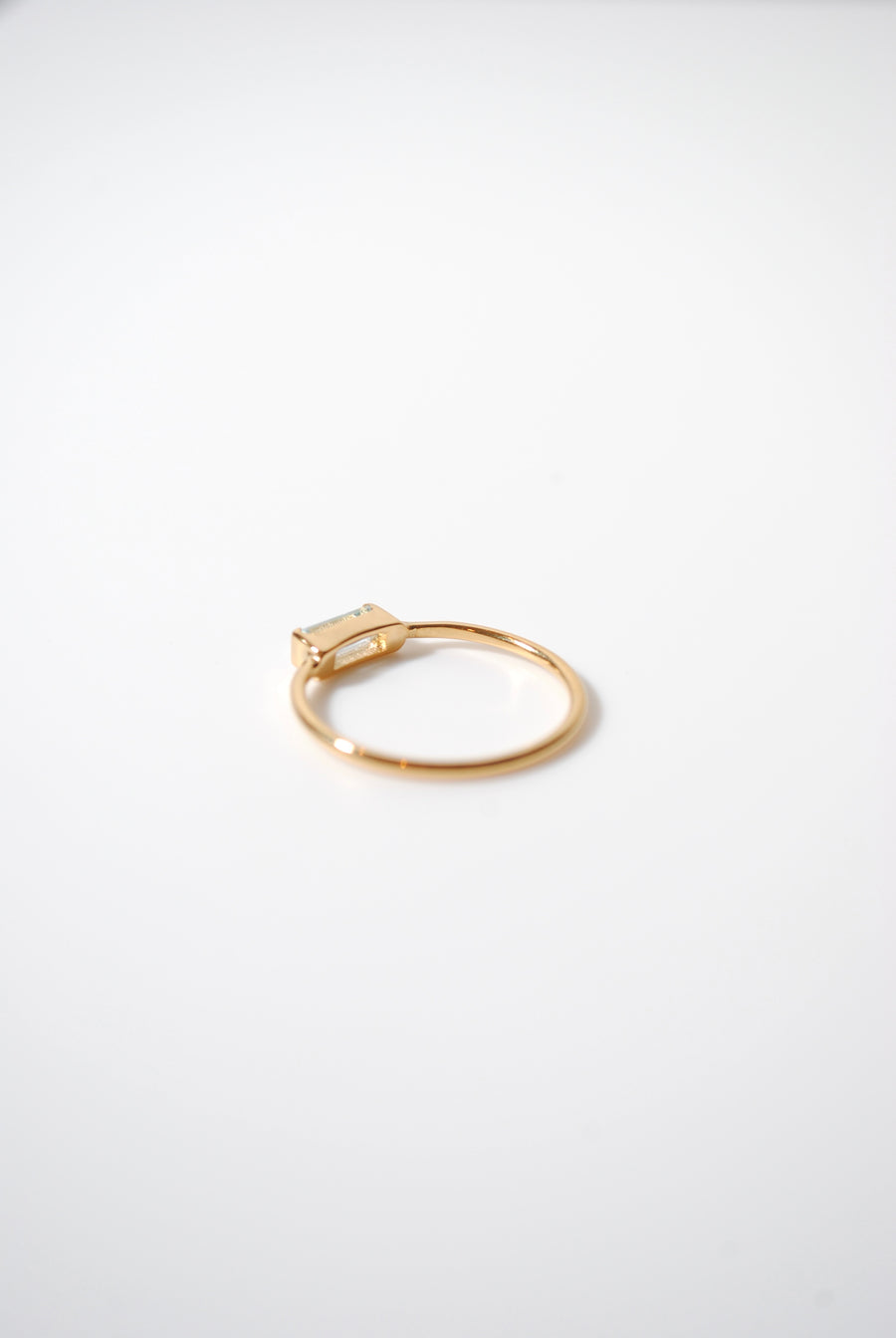 (ブルートパーズ/gold) mini rect boad ring