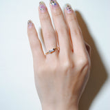 (ブルートパーズ/gold) mini rect boad ring