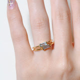 (ラブラドライト/gold) mini rect boad ring
