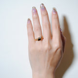 (ブラックオニキス/gold) mini rect boad ring