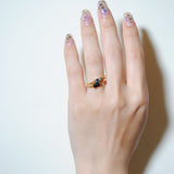 (ブラックオニキス/gold) mini rect boad ring