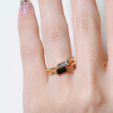 (ブラックオニキス/gold) mini rect boad ring
