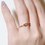 (ラブラドライト/gold) mini rect boad ring