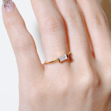 (レインボームーンストーン/gold) mini rect boad ring