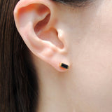 (ブラックオニキス/gold) mini rect boad earring