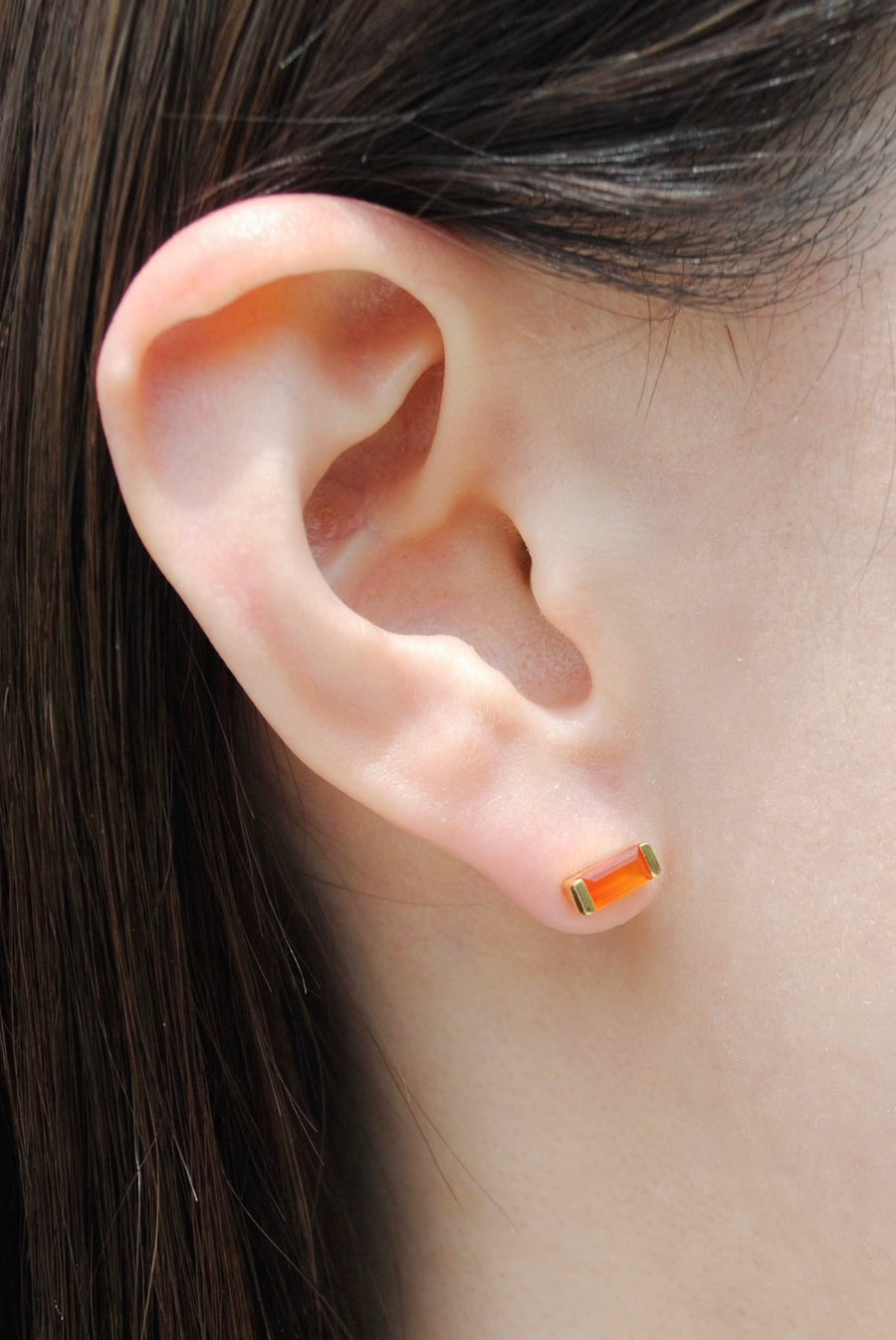 (カーネリアン/gold) mini rect boad earring