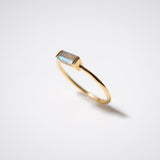 (ラブラドライト/gold) mini rect boad ring