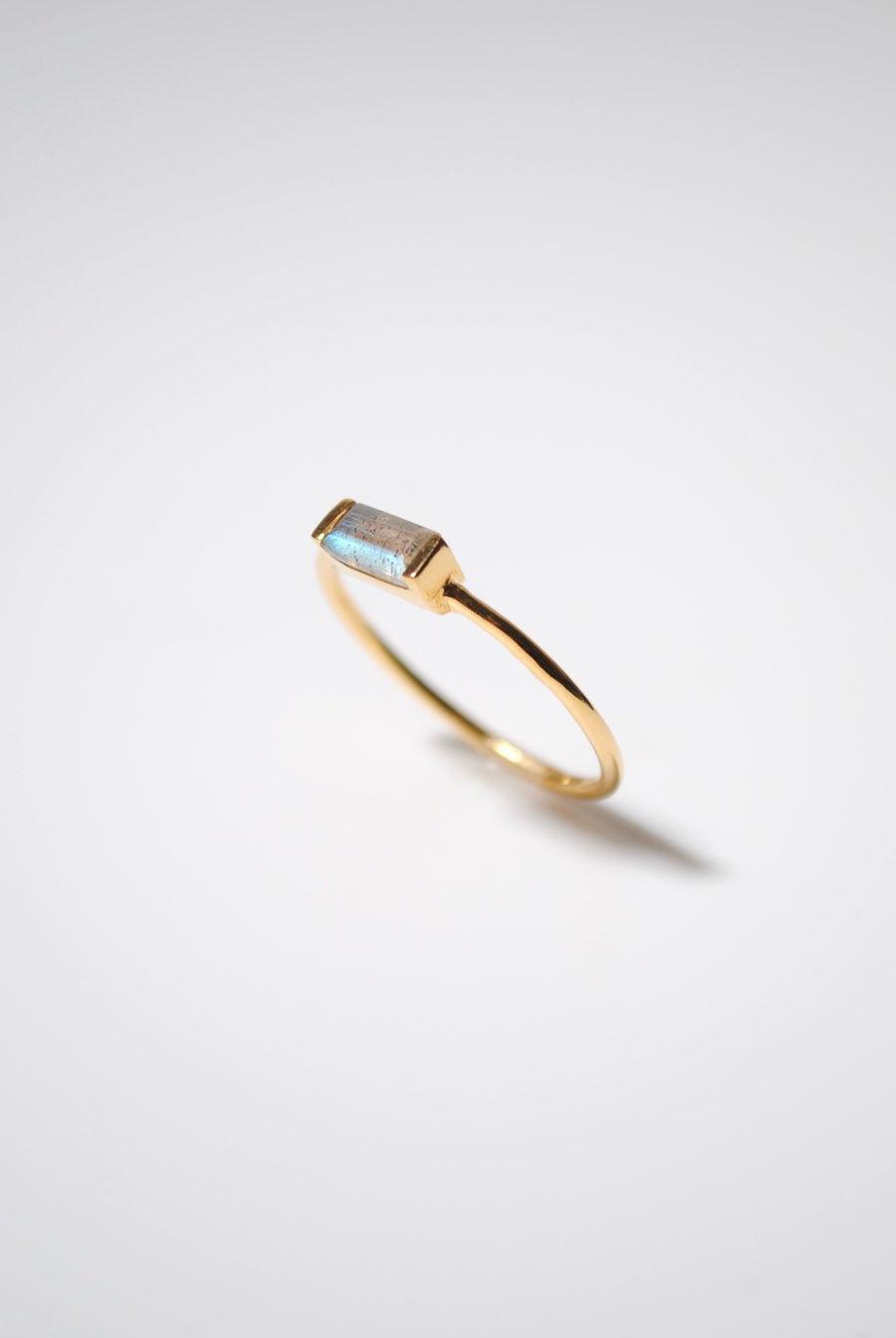 (ラブラドライト/gold) mini rect boad ring