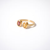 (ガーネット_シトリン/gold) twin gap ring