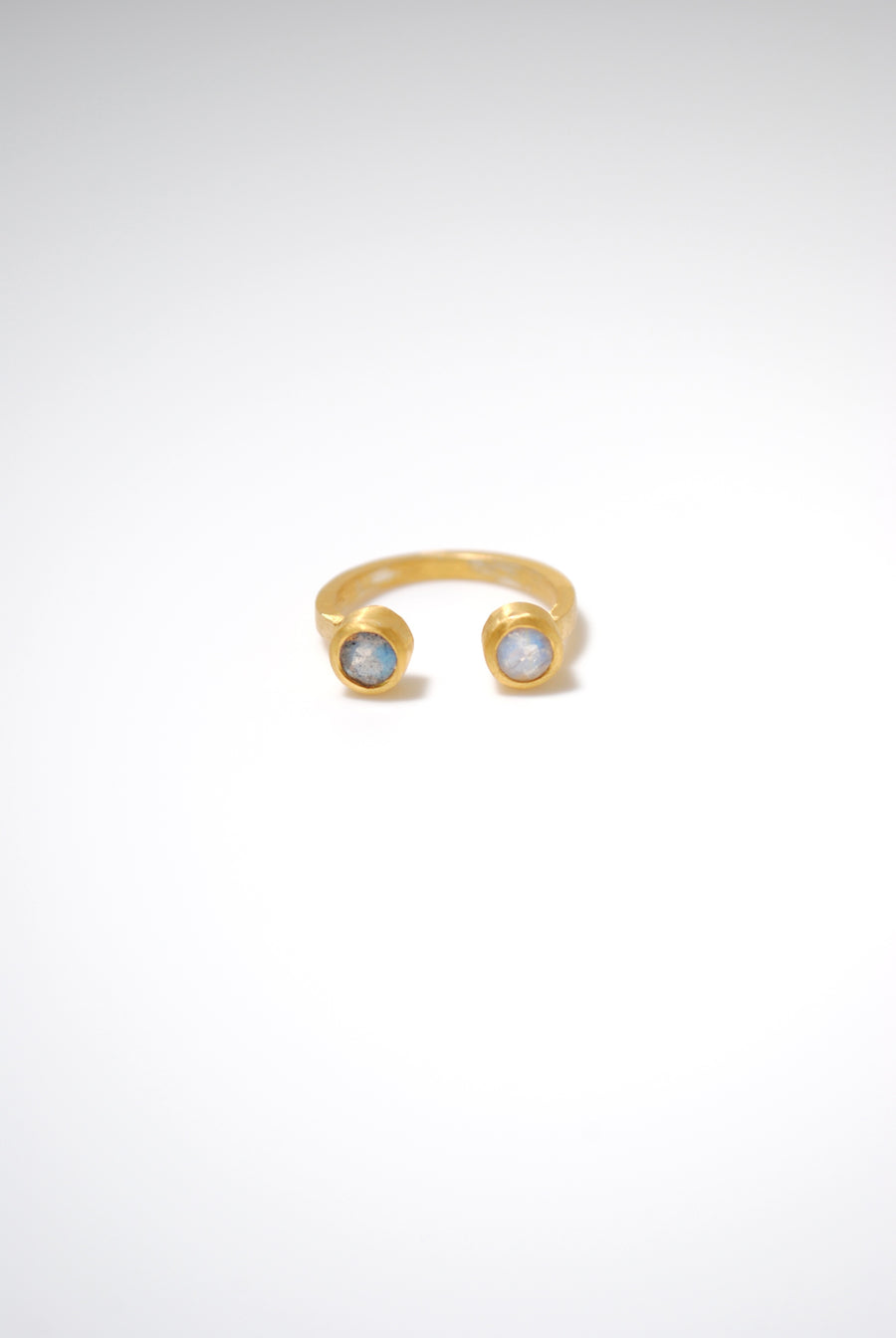 (レインボームーンストーン_ラブラドライト/gold) twin gap ring