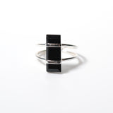 (ブラックオニキス/silver) rect bandage ring
