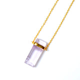 (ピンクアメジスト/gold) rect bandage necklace