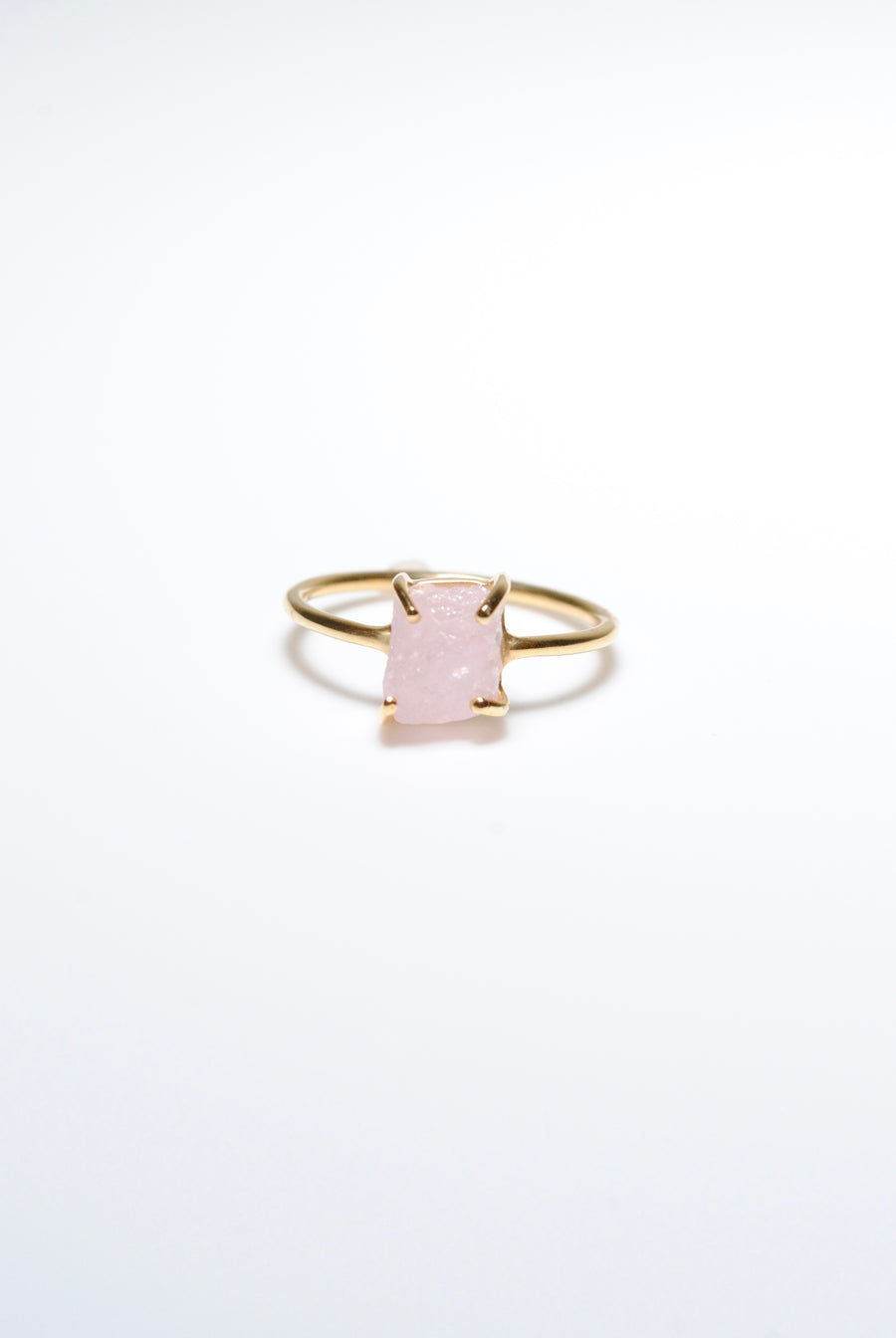 (Morganite/gold) rough stone ring