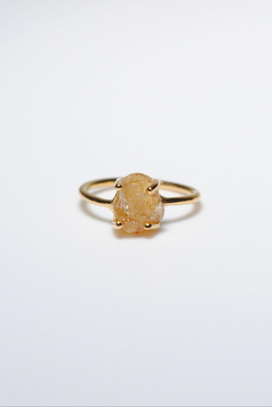 (Citrine/gold) rough stone ring