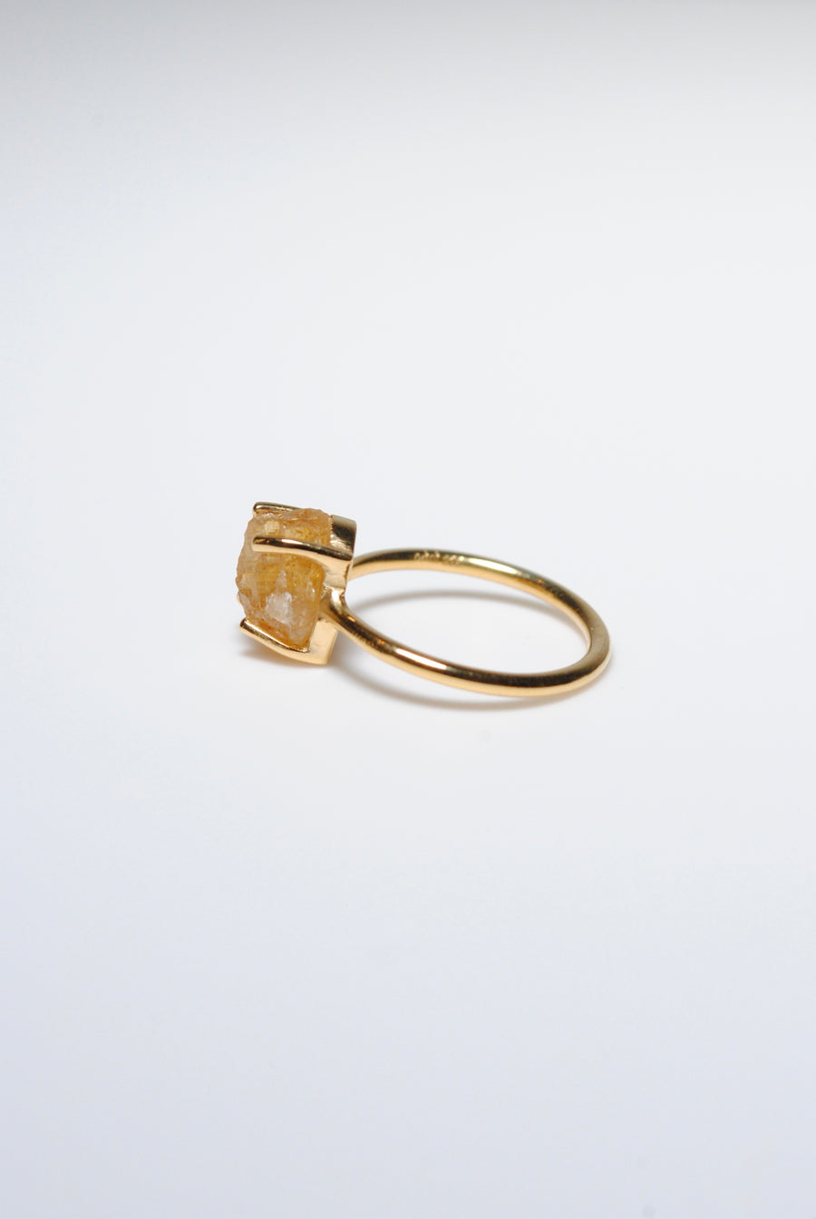 (Citrine/gold) rough stone ring