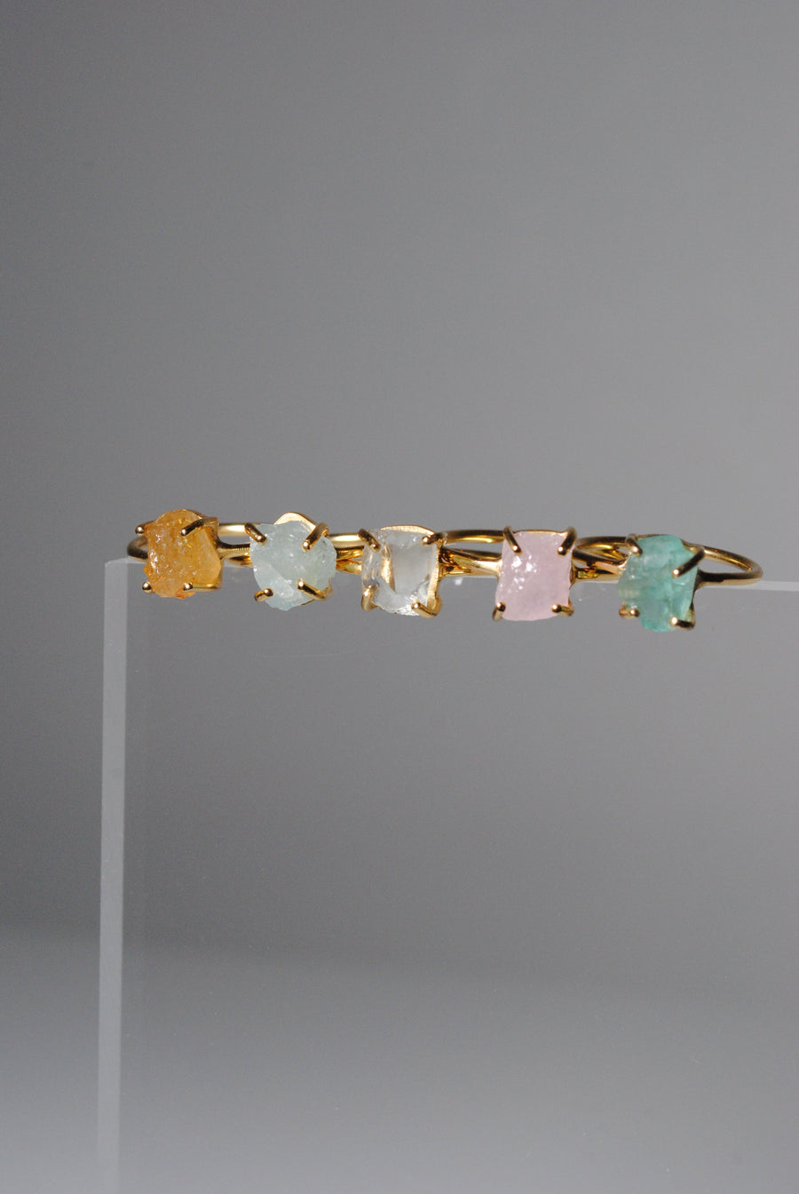 (Citrine/gold) rough stone ring