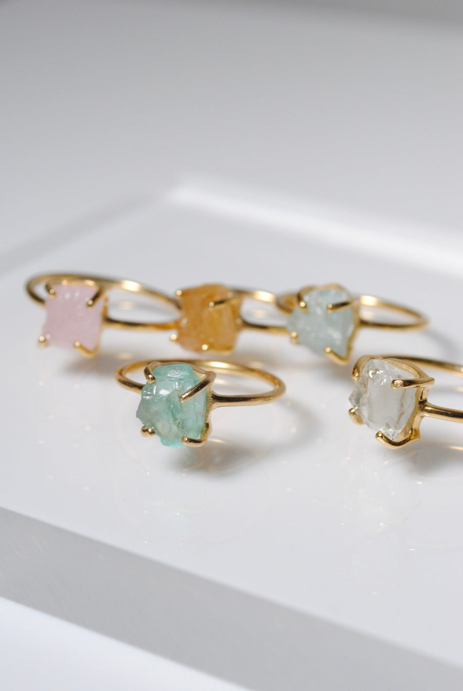 (Citrine/gold) rough stone ring