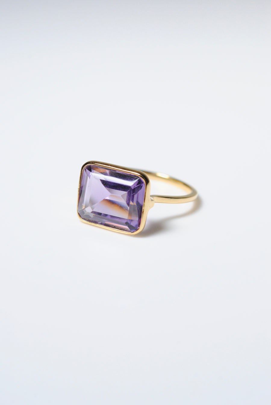 [EXCLUXIVE] (Deep Pink Amethyst/Gold) Octagon Tile Ring