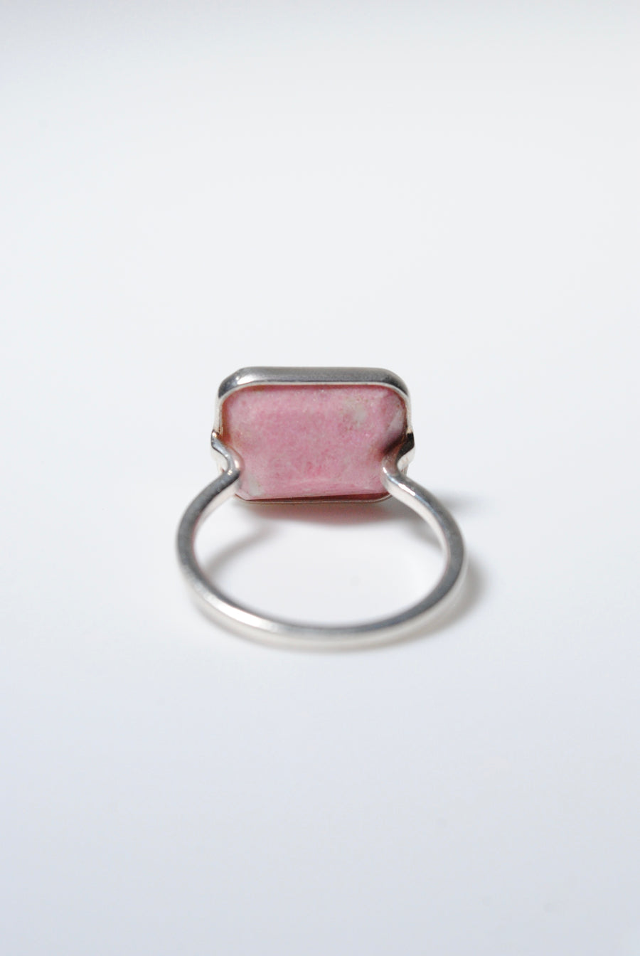 (Thulite/silver) octagon tile ring