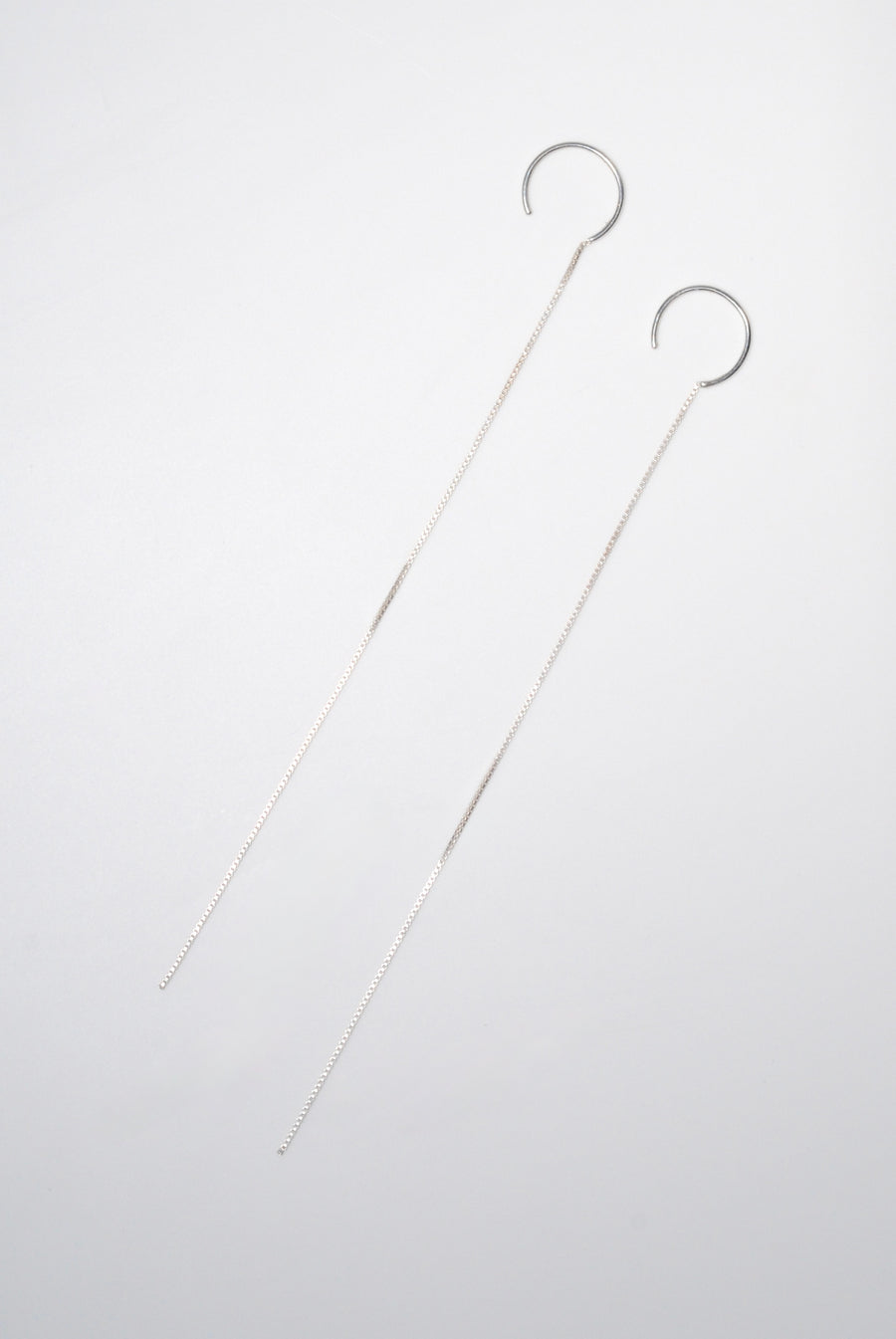 (silver) skinny chain earring