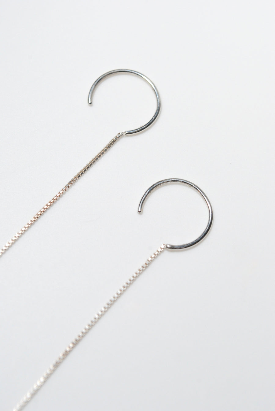 (silver) skinny chain earring