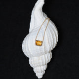 (ディープシトリン/silver) octagon tile necklace