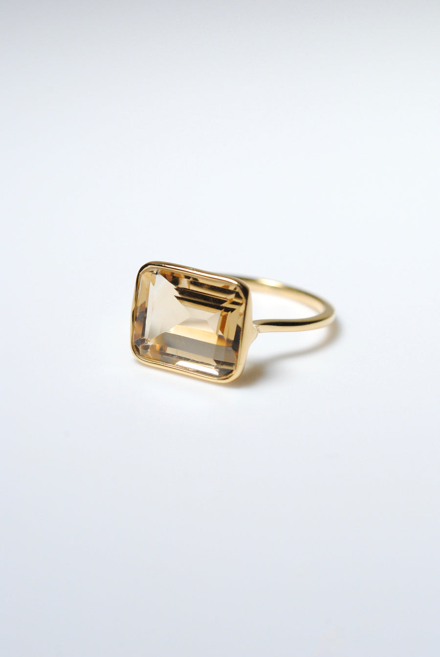 [EXCLUXIVE] (Citrine/Gold) Octagon Tile Ring