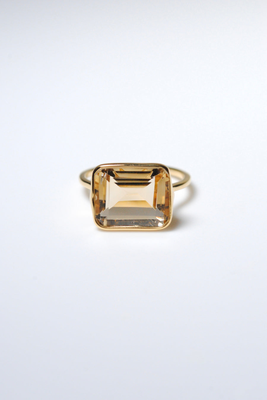 [EXCLUXIVE] (Citrine/Gold) Octagon Tile Ring