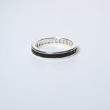 (ブラックオニキス&ホワイトトパーズ/silver) bi-color 3way square eternity ring