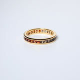 (ガーネット&スモーキークオーツ/gold) bi-color 3way square eternity ring
