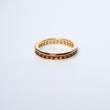 (ガーネット&スモーキークオーツ/gold) bi-color 3way square eternity ring