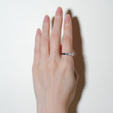 (ブラックオニキス&ホワイトトパーズ/silver) bi-color 3way square eternity ring