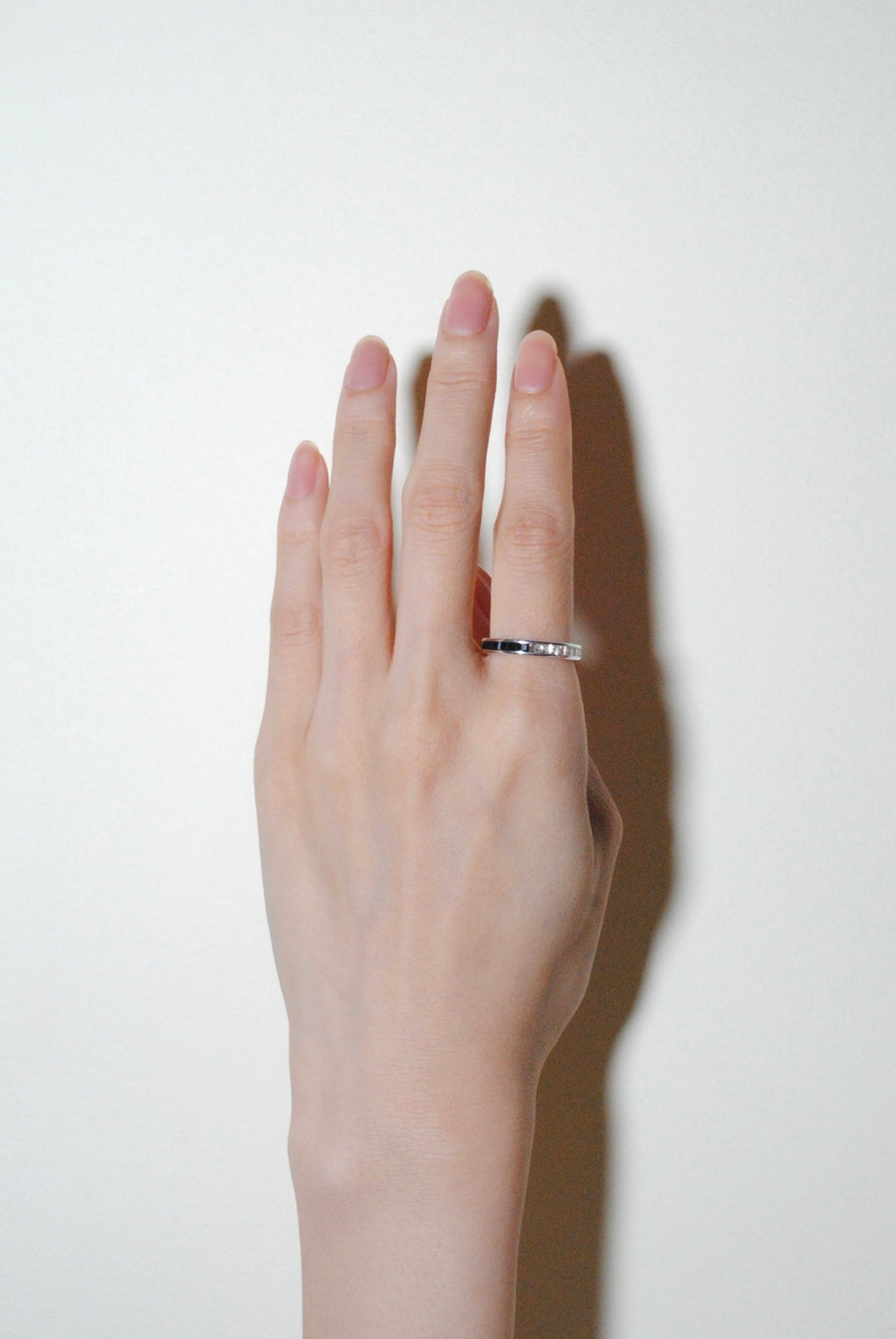 (Black Onyx &amp; White Topaz/Silver) Bi-Color 3-Way Square Eternity Ring