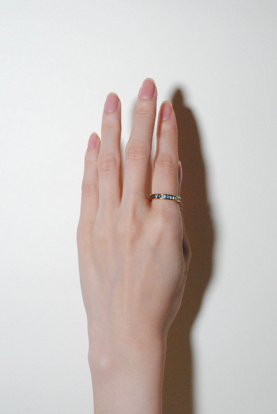 (Blue Topaz &amp; London Blue Topaz/Gold) Bi-Color 3-Way Square Eternity Ring