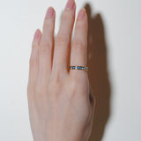 (ブルートパーズ&ロンドンブルートパーズ/gold) bi-color 3way square eternity ring