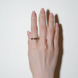 (ガーネット&スモーキークオーツ/gold) bi-color 3way square eternity ring