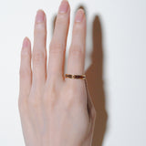 (ガーネット&スモーキークオーツ/gold) bi-color 3way square eternity ring