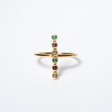 (ブルートパーズ＆スモーキークオーツ＆グリーンオニキス/gold) dotsn dots ring