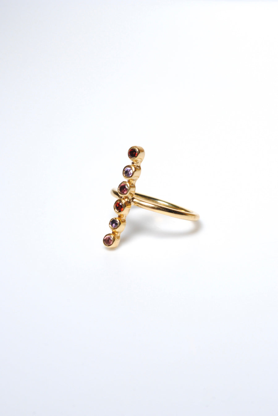 (ピンクトルマリン＆ガーネット＆アメジスト/gold) dotsn dots ring