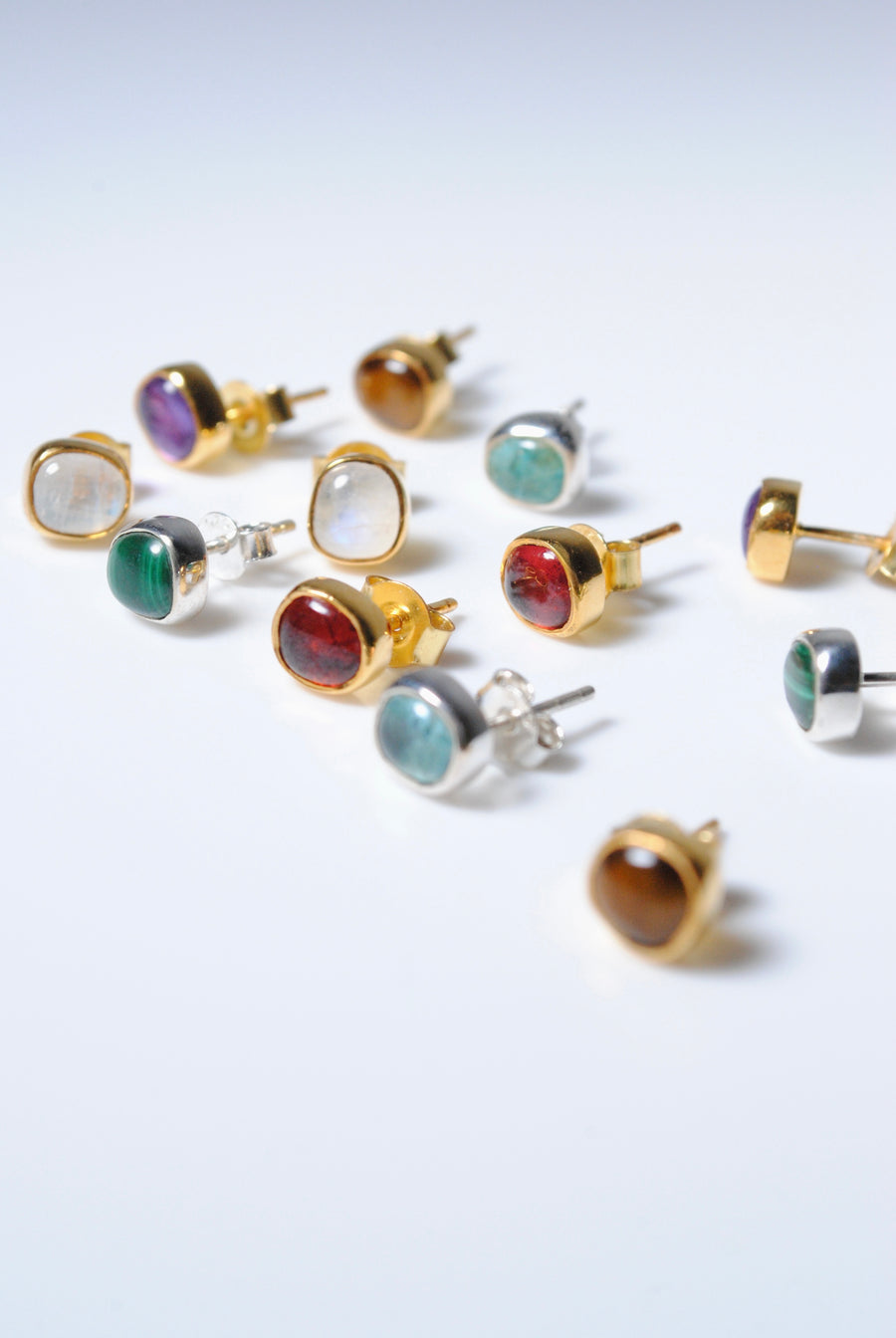 (マラカイト/silver) deformed petit earring