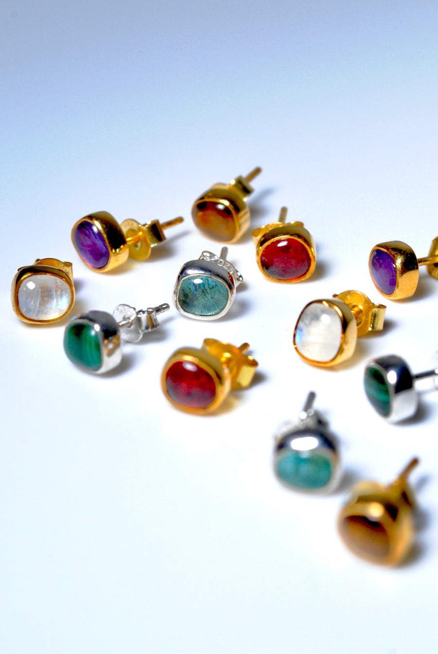 (マラカイト/silver) deformed petit earring